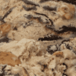 Cookies and cream ice cream close-up.
