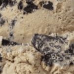 Cookies and cream ice cream close-up.