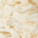 Vanilla ice cream with caramel swirls.