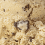 Cookie dough ice cream with chocolate chunks.