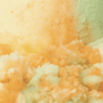 Close-up of colorful ice cream scoops.